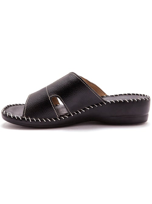 Mules cuir à aérosemelle - PEDICONFORT - Kiabi