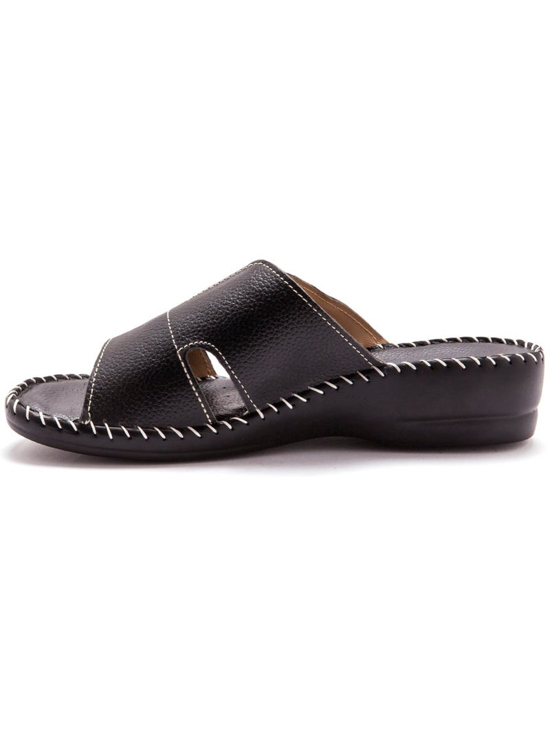 Mules cuir à aérosemelle - PEDICONFORT Noir Noir - Kiabi