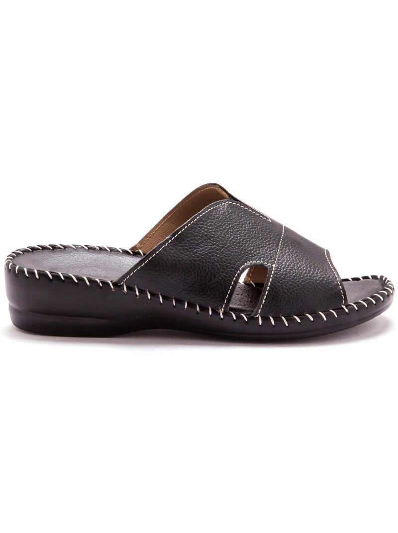 Mules cuir à aérosemelle - PEDICONFORT Noir Noir - Kiabi
