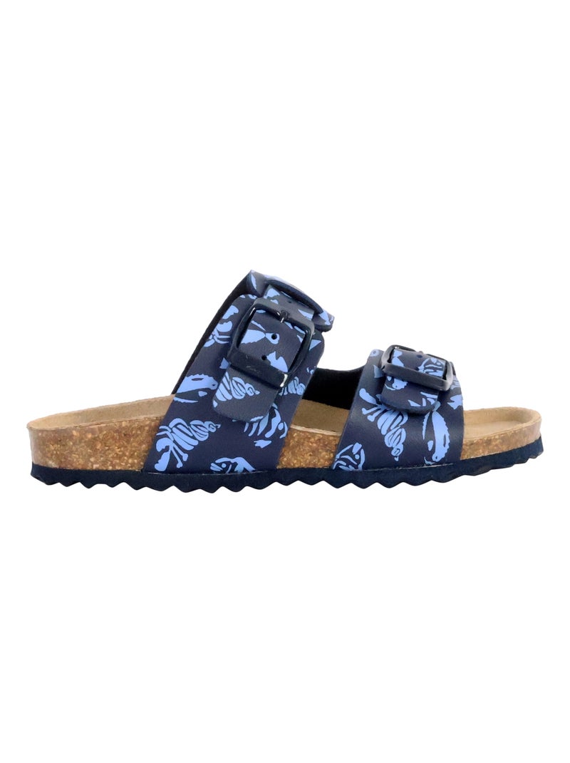 Mules Cuir Enfant Geox Ghita Bleu - Kiabi