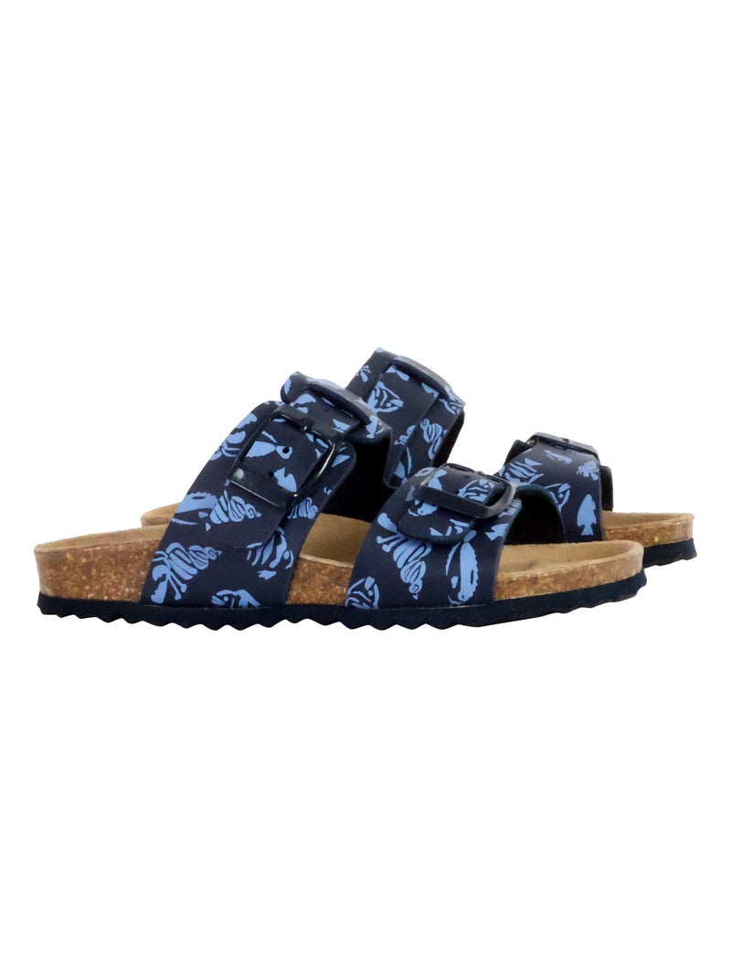 Mules Cuir Enfant Geox Ghita Bleu - Kiabi