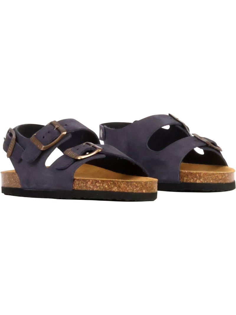 Mules Cuir Enfant Plakton Baku Bleu - Kiabi