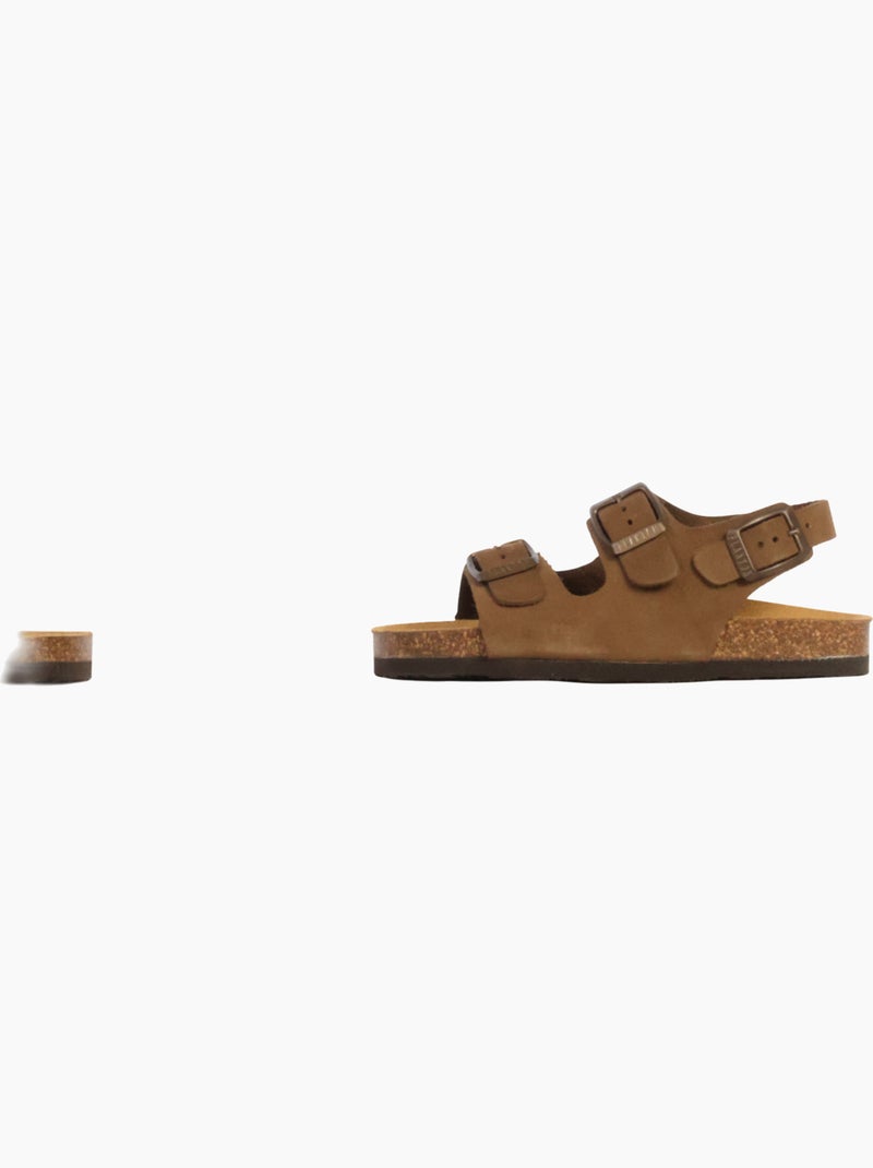 Mules Cuir Enfant Plakton Baku Marron - Kiabi