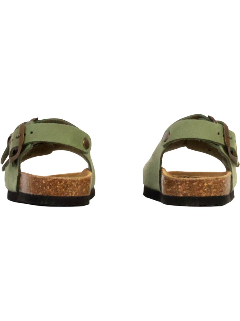 Mules Cuir Enfant Plakton Baku Vert - Kiabi
