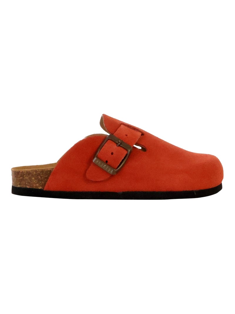 Mules Cuir Enfant Plakton Bloggie Rouge - Kiabi