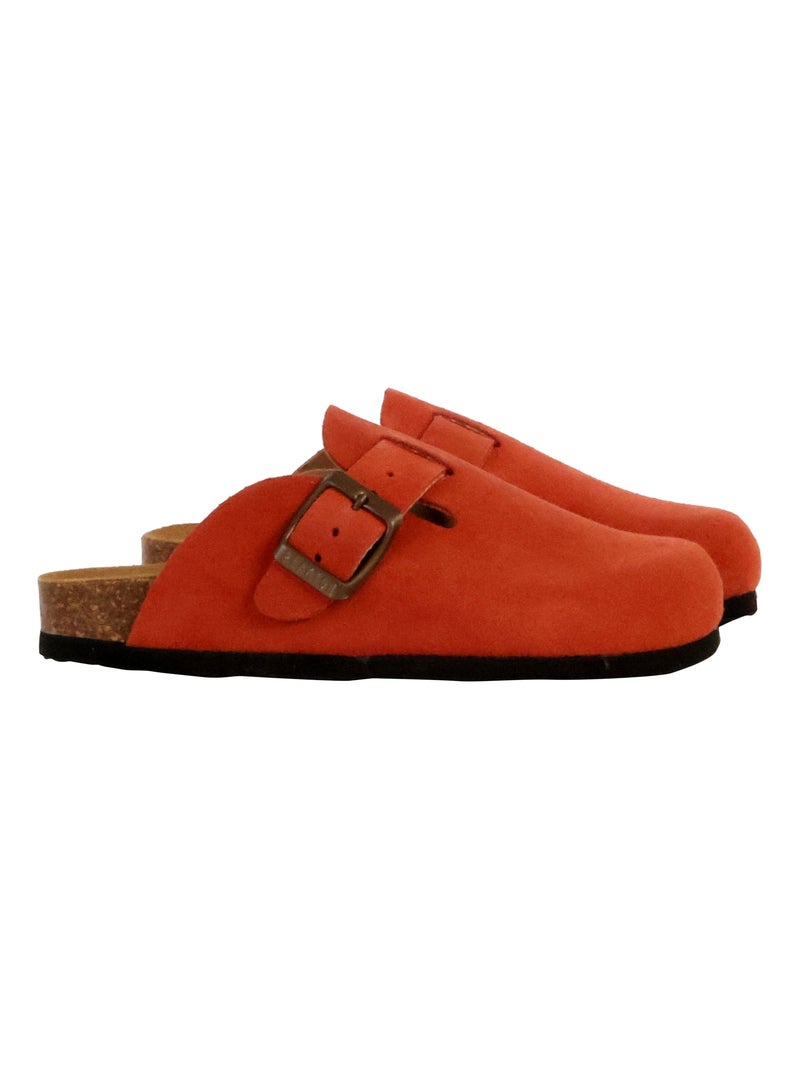 Mules Cuir Enfant Plakton Bloggie Rouge - Kiabi