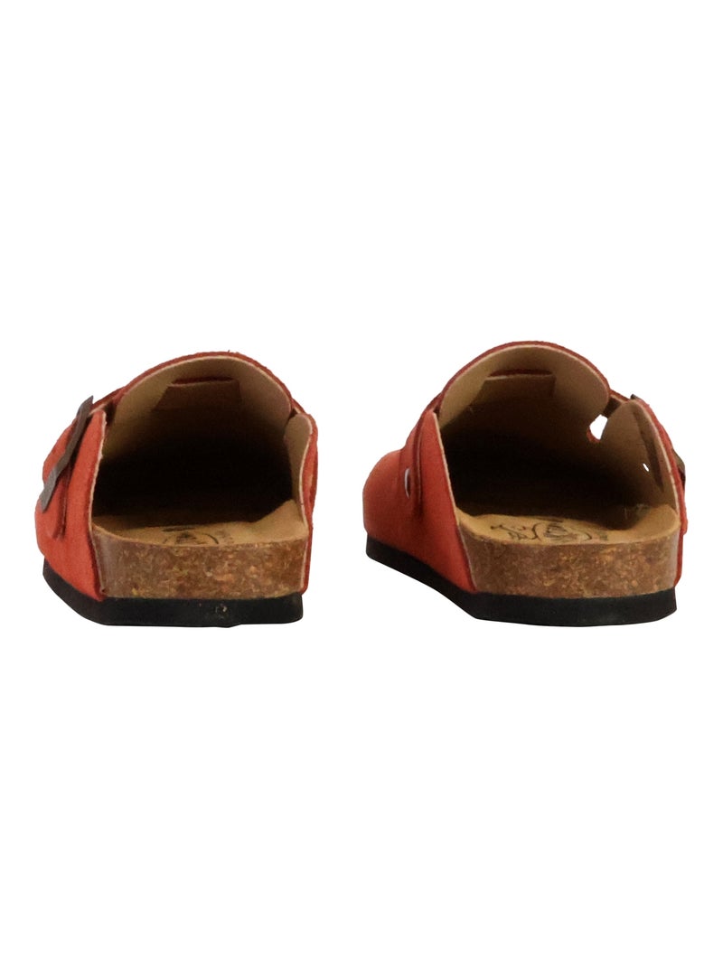 Mules Cuir Enfant Plakton Bloggie Rouge - Kiabi