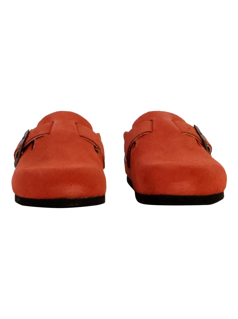 Mules Cuir Enfant Plakton Bloggie Rouge - Kiabi