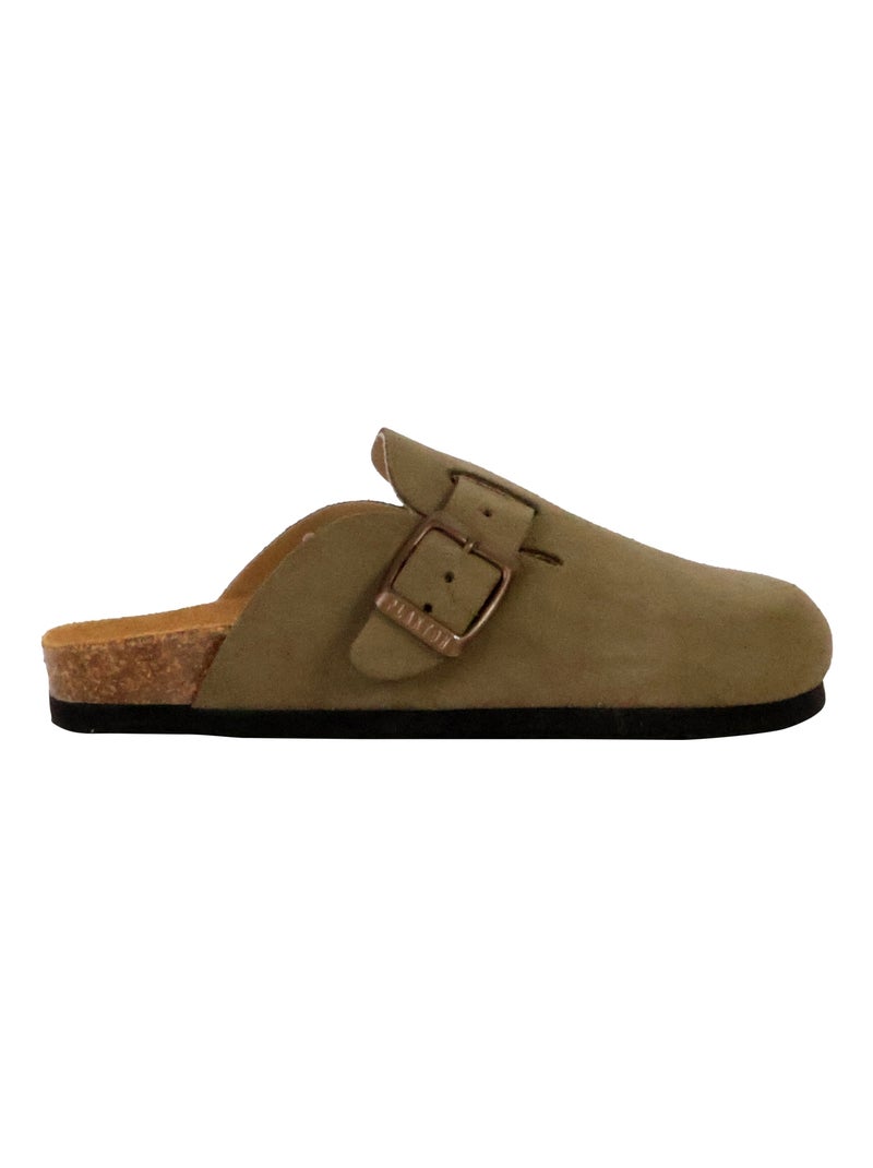 Mules Cuir Enfant Plakton Bloggie Vert kaki clair - Kiabi