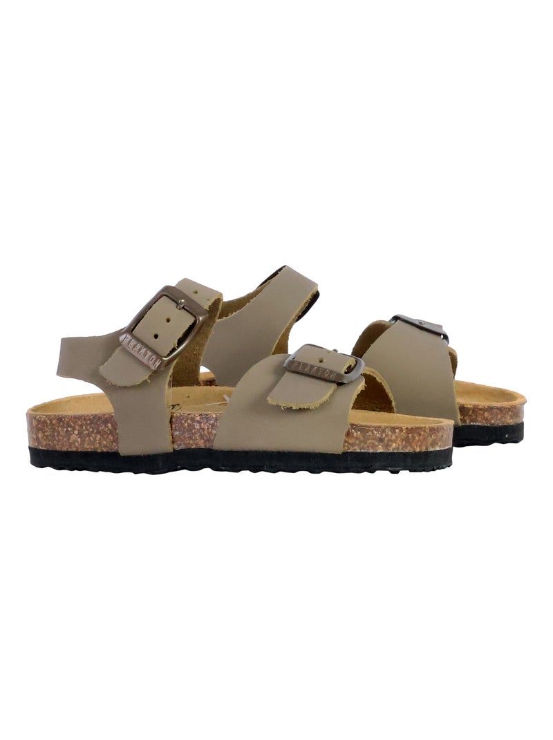 Mules Cuir Enfant Plakton Louis Kaki - Kiabi