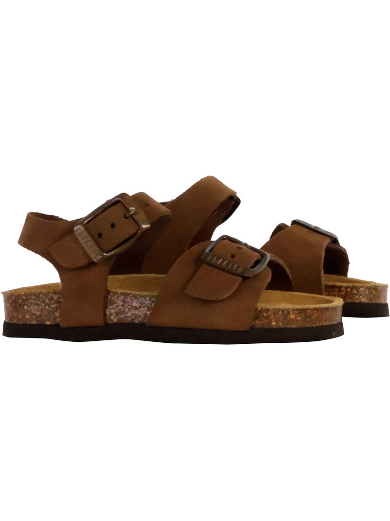 Mules Cuir Enfant Plakton Louis Marron foncé - Kiabi