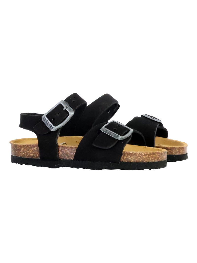Mules Cuir Enfant Plakton Louis Noir - Kiabi