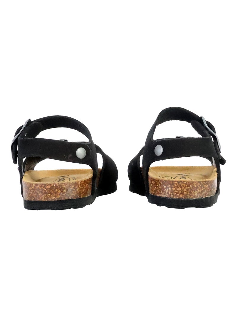 Mules Cuir Enfant Plakton Louis Noir - Kiabi