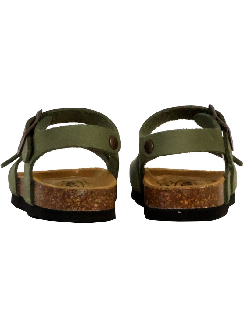 Mules Cuir Enfant Plakton Louis Vert - Kiabi