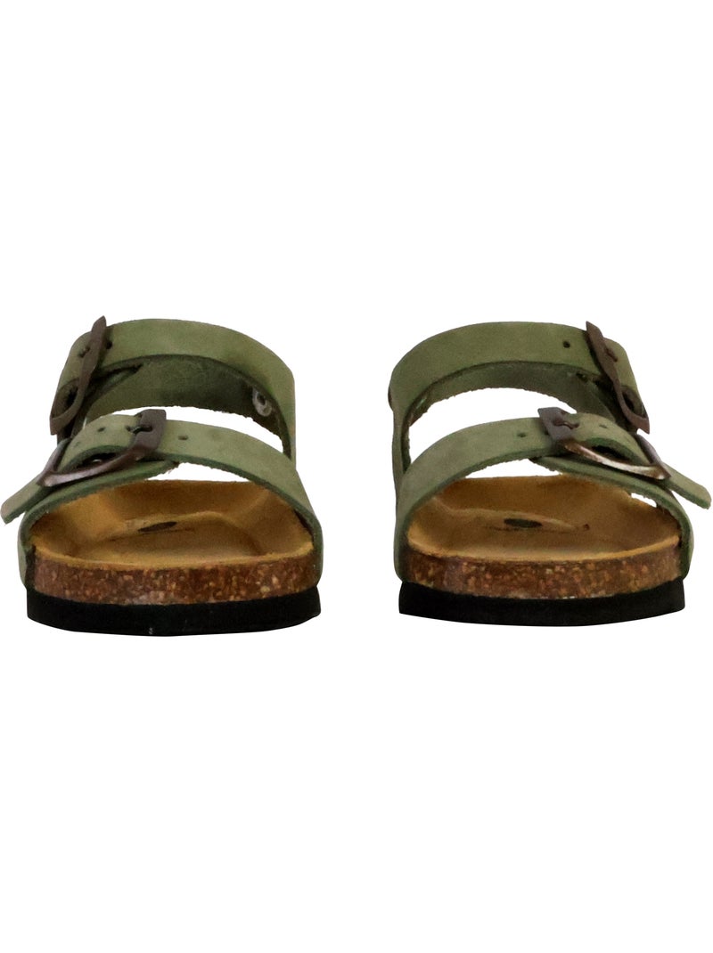 Mules Cuir Enfant Plakton Louis Vert - Kiabi