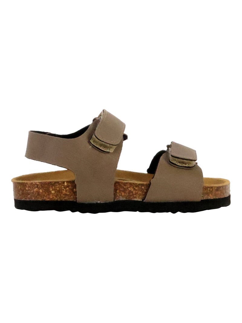 Mules Cuir Enfant Plakton Pol Taupe - Kiabi