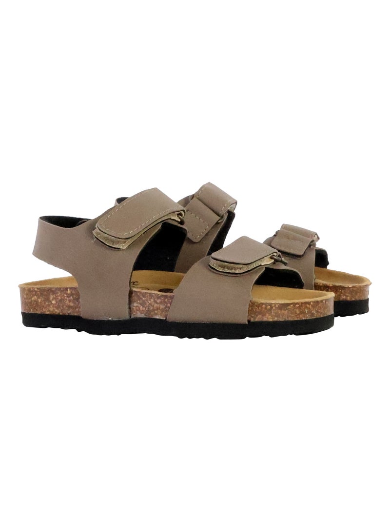 Mules Cuir Enfant Plakton Pol Taupe - Kiabi