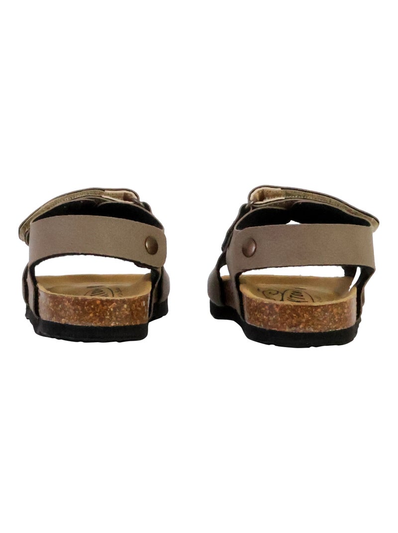 Mules Cuir Enfant Plakton Pol Taupe - Kiabi