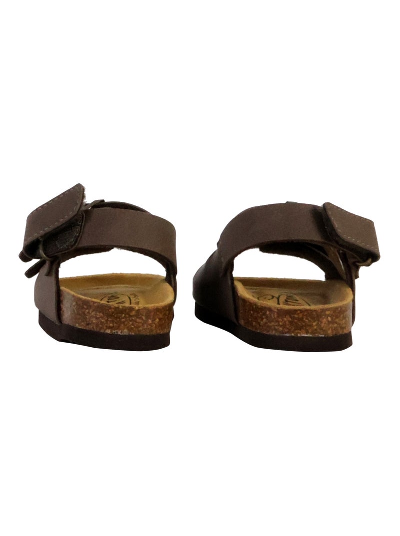 Mules Cuir Enfant Plakton Poli Marron - Kiabi
