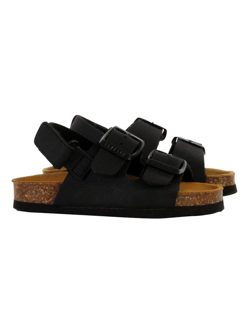 Mules Cuir Enfant Plakton Poli Noir - Kiabi