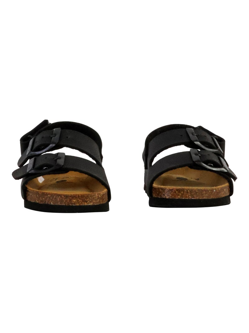 Mules Cuir Enfant Plakton Poli Noir - Kiabi