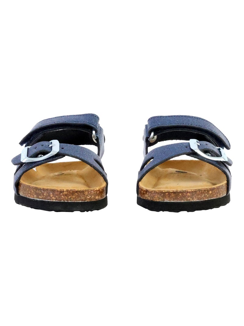 Mules Cuir Enfant Plakton Serena Bleu marine - Kiabi