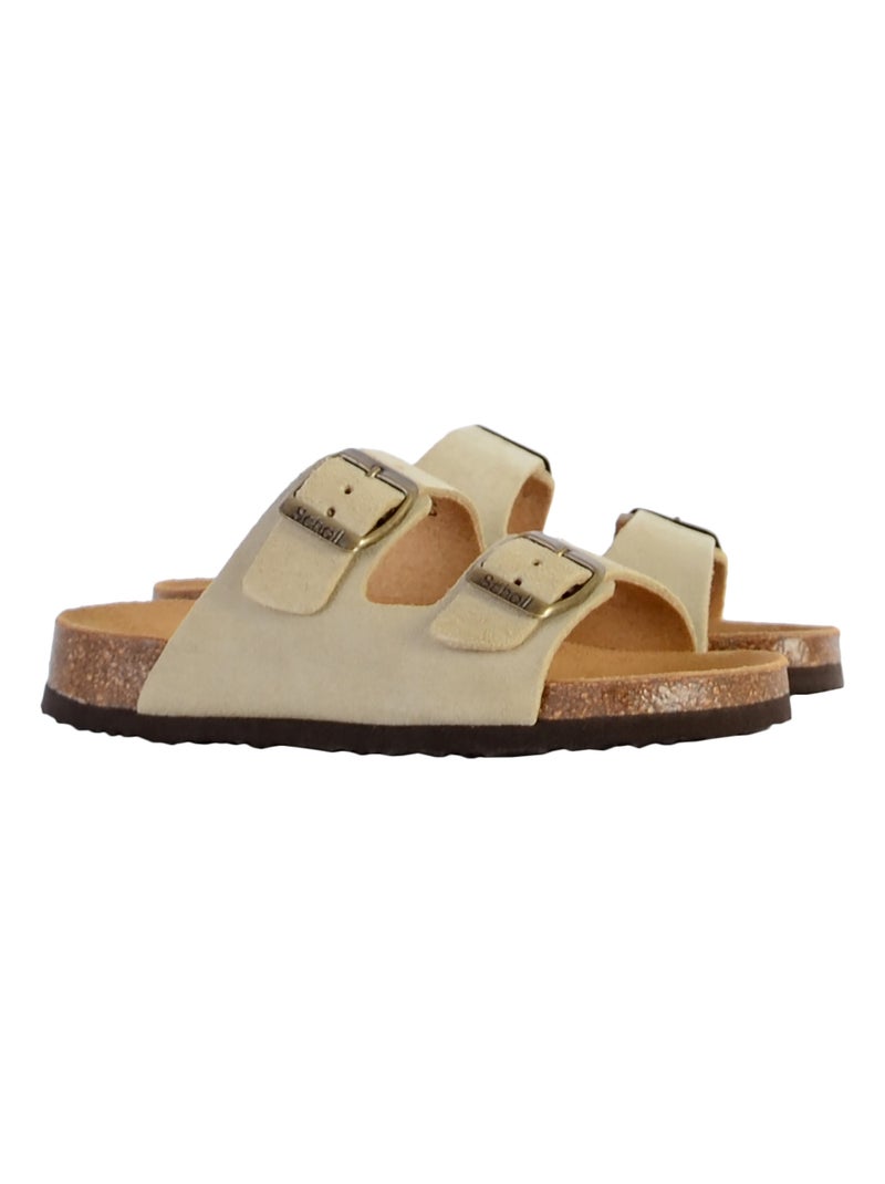 Mules Cuir Enfant Scholl Alex Beige - Kiabi