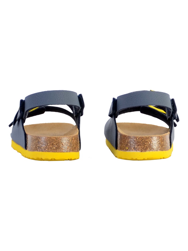 Mules Cuir Enfant Scholl Turtle Bleu - Kiabi