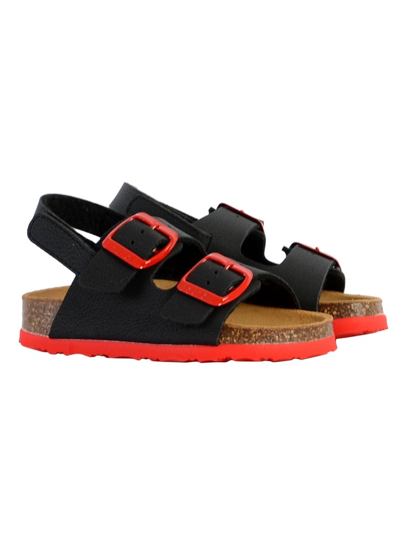 Mules Cuir Enfant Scholl Turtle Noir Rouge - Kiabi
