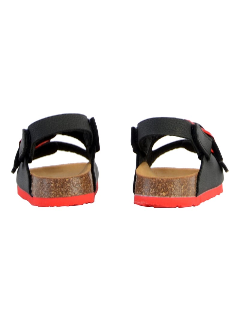 Mules Cuir Enfant Scholl Turtle Noir Rouge - Kiabi