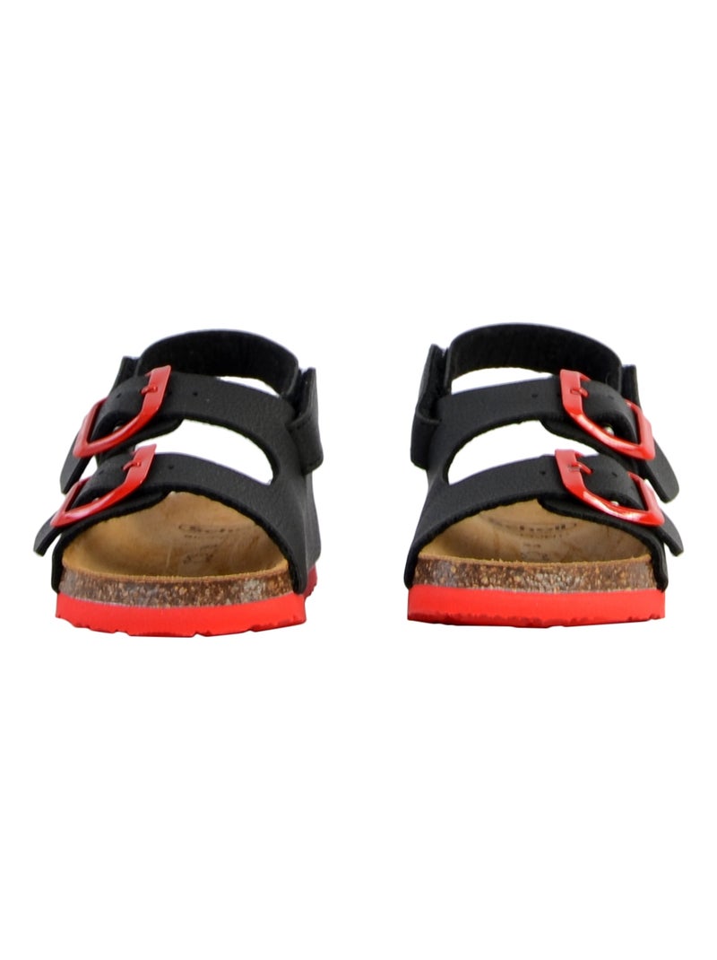 Mules Cuir Enfant Scholl Turtle Noir Rouge - Kiabi