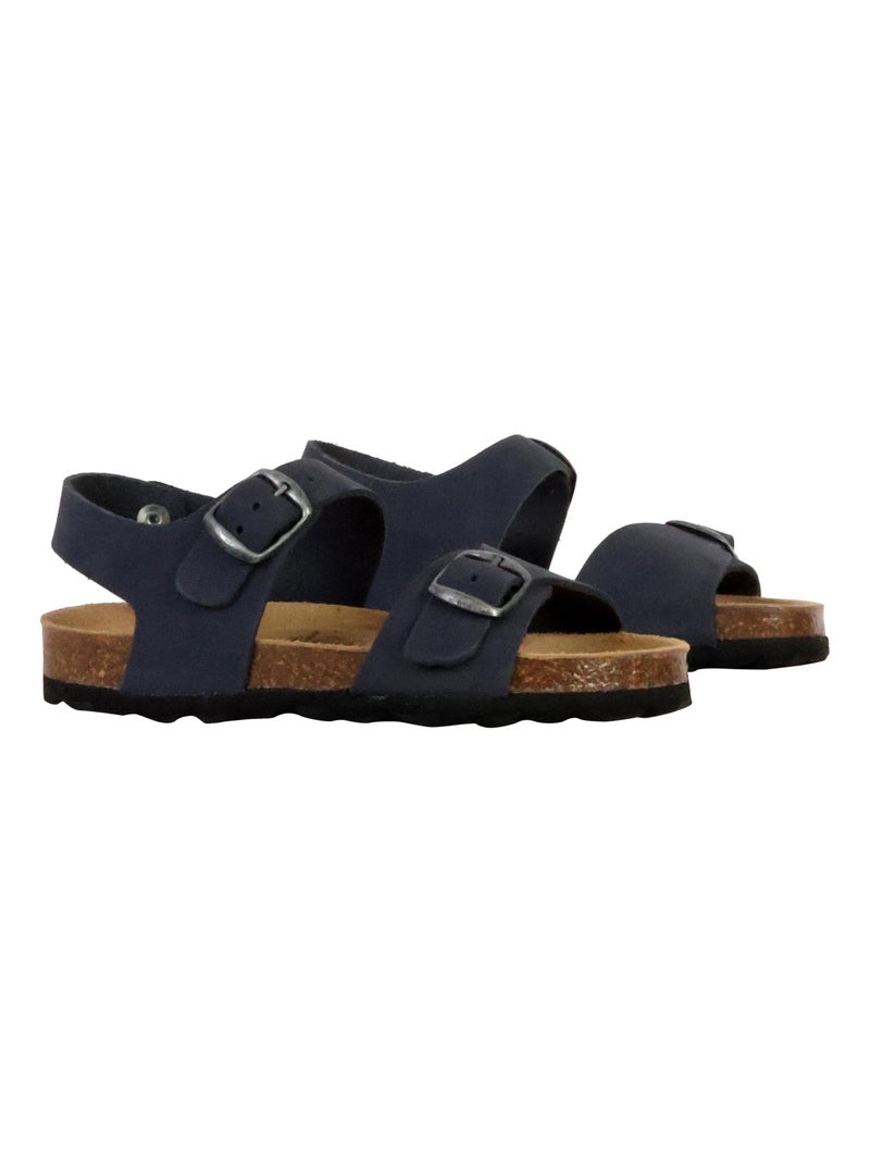 Mules Cuir Enfant The Divine Factory Bleu - Kiabi