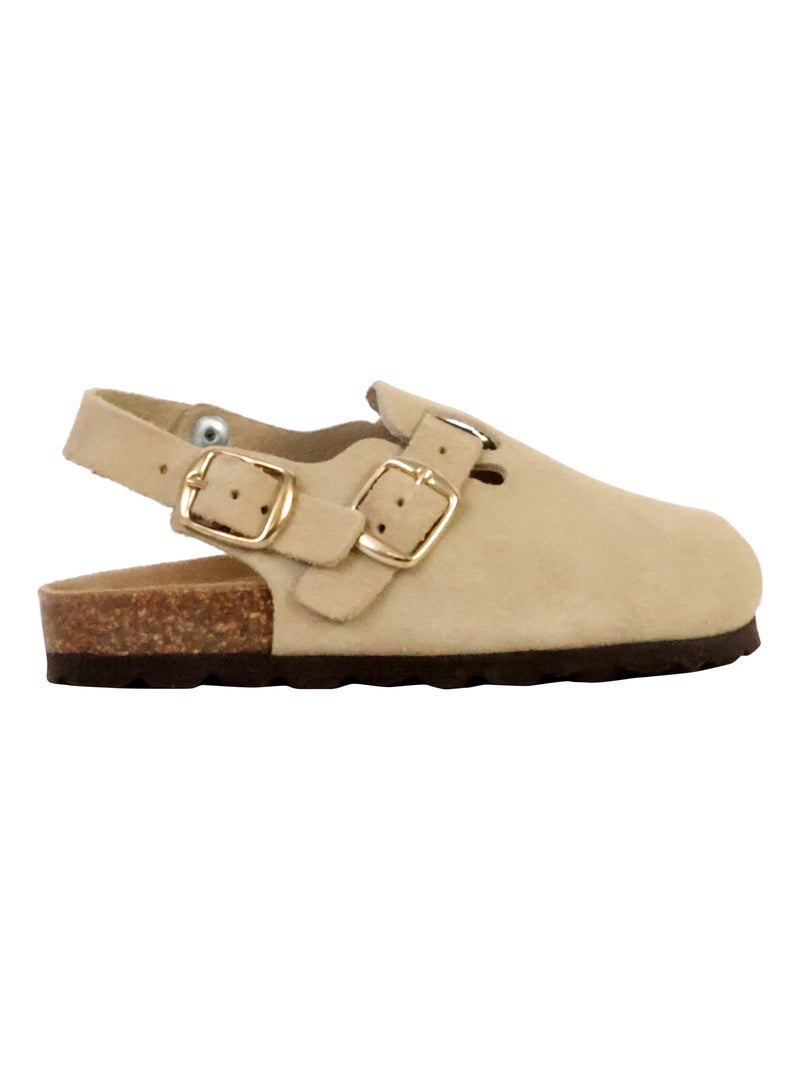 Mules Cuir Enfant The Divine Factory Boreali BS Beige - Kiabi