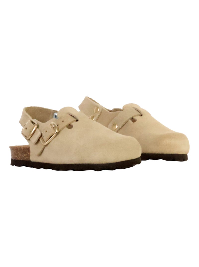 Mules Cuir Enfant The Divine Factory Boreali BS Beige - Kiabi