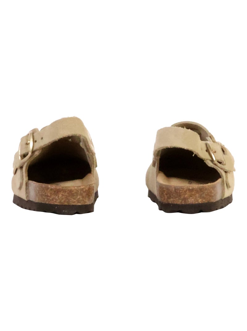 Mules Cuir Enfant The Divine Factory Boreali BS Beige - Kiabi
