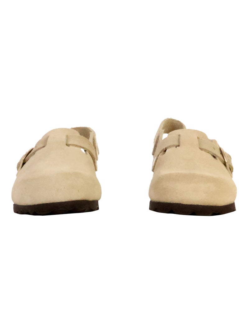 Mules Cuir Enfant The Divine Factory Boreali BS Beige - Kiabi