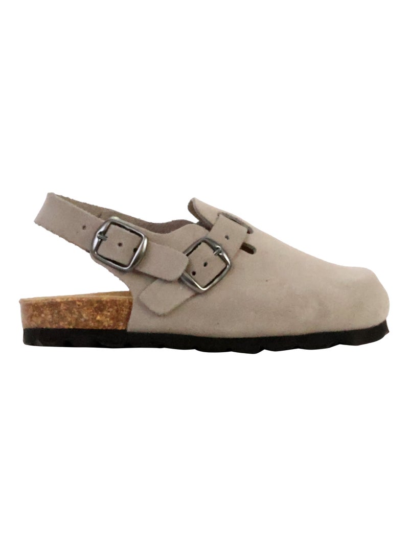 Mules Cuir Enfant The Divine Factory Boreali BS Gris - Kiabi