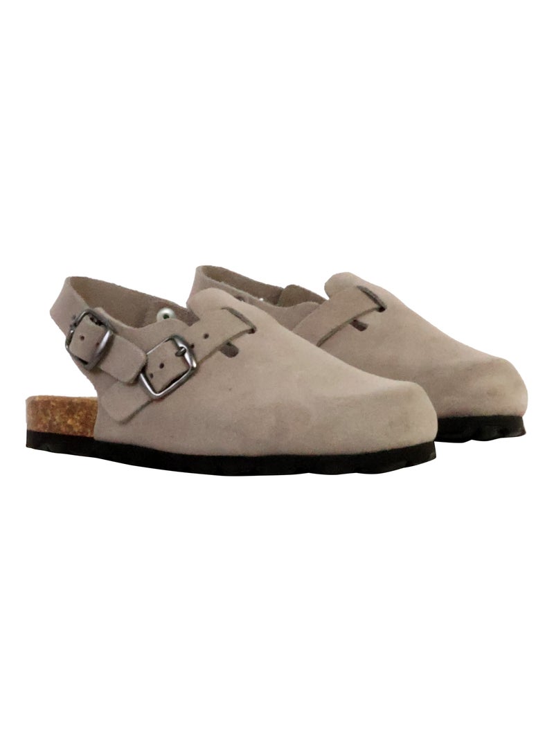 Mules Cuir Enfant The Divine Factory Boreali BS Gris - Kiabi