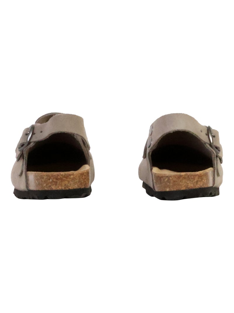 Mules Cuir Enfant The Divine Factory Boreali BS Gris - Kiabi