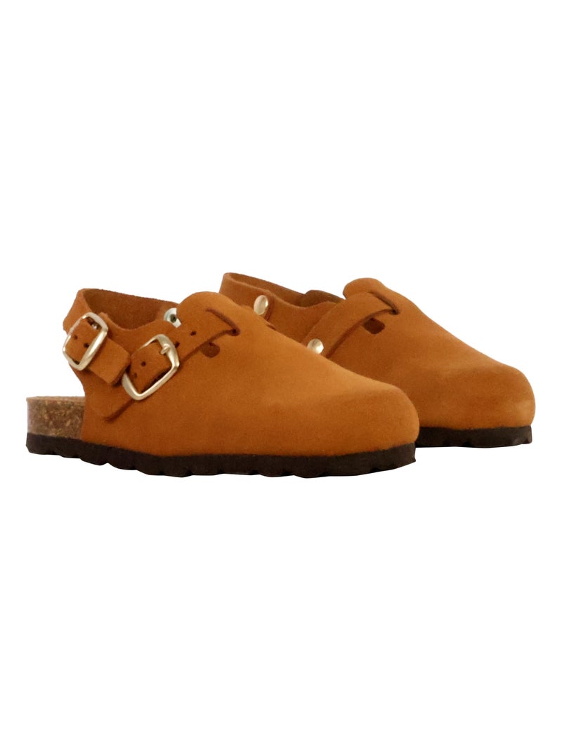 Mules Cuir Enfant The Divine Factory Boreali BS Marron - Kiabi
