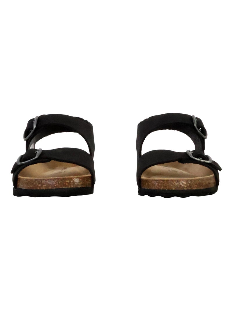 Mules Cuir Enfant The Divine Factory Noir Noir - Kiabi