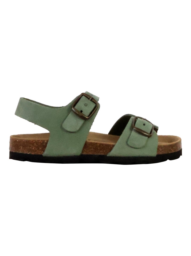 Mules Cuir Enfant The Divine Factory Vert - Kiabi