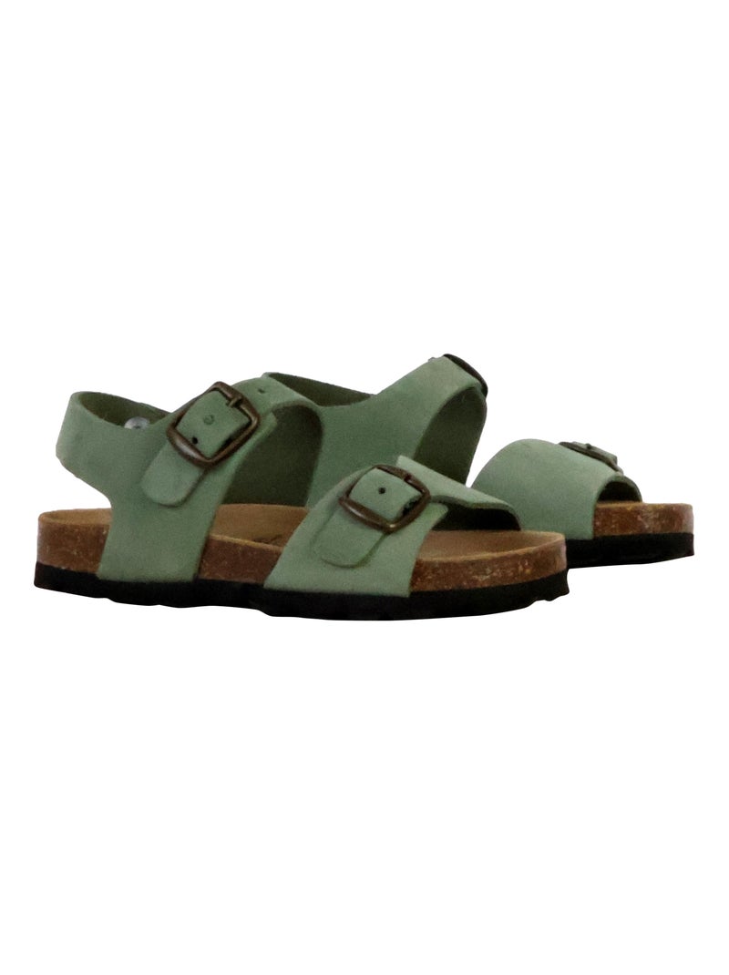 Mules Cuir Enfant The Divine Factory Vert - Kiabi