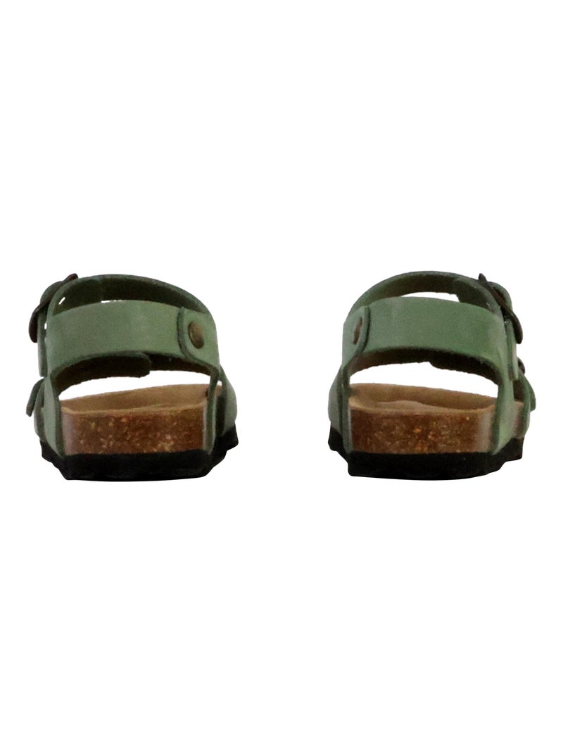 Mules Cuir Enfant The Divine Factory Vert - Kiabi