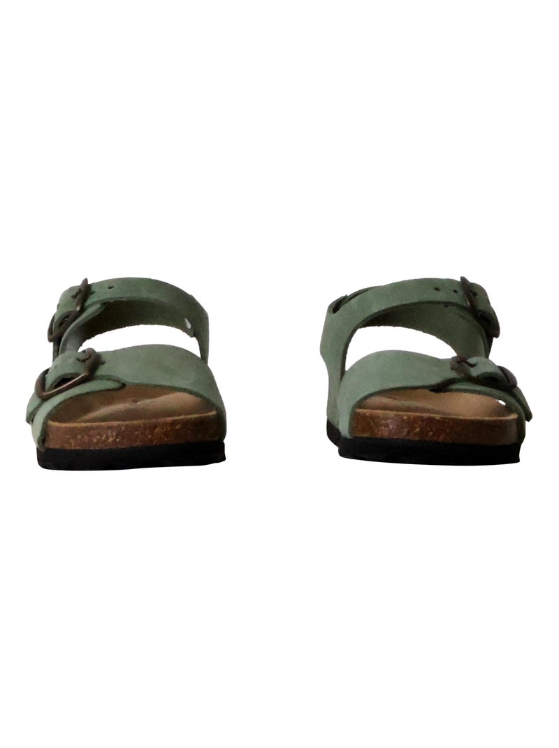 Mules Cuir Enfant The Divine Factory Vert - Kiabi