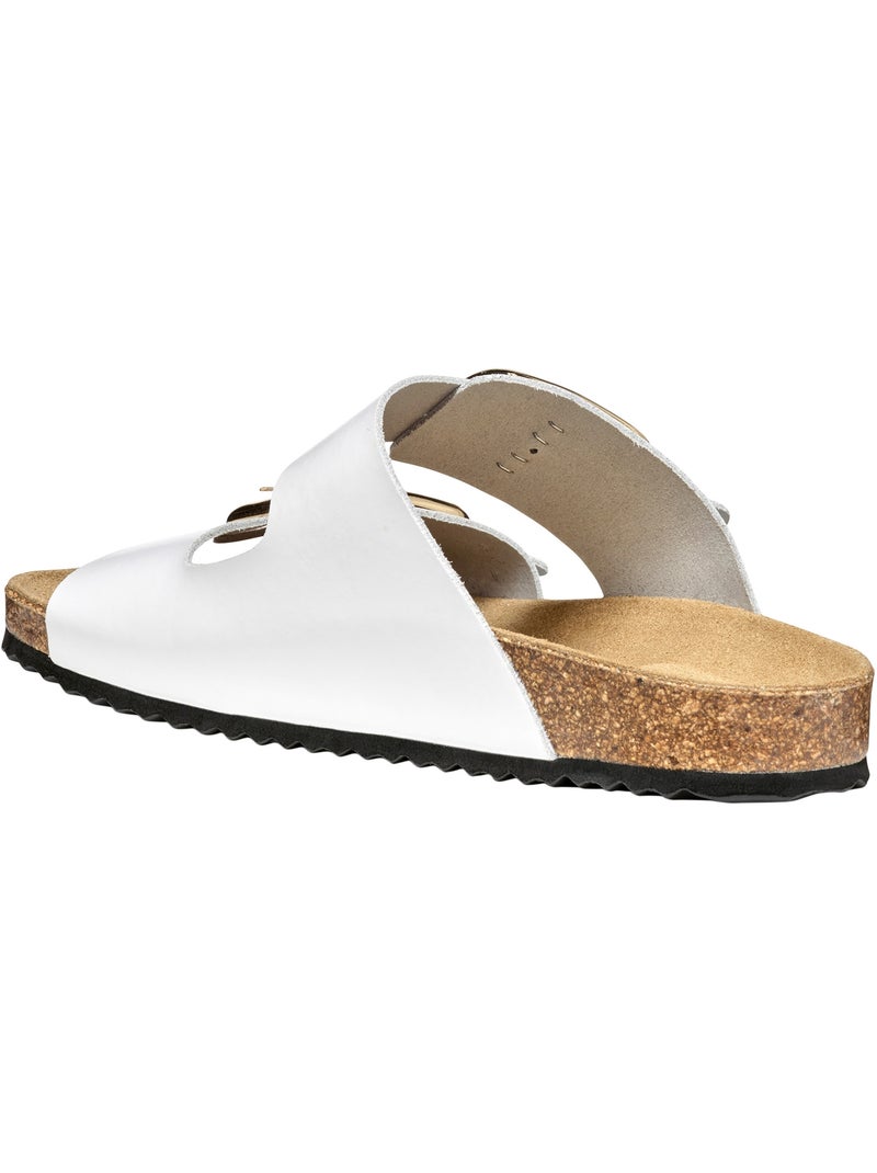 Mules Cuir Geox Briona Blanc - Kiabi