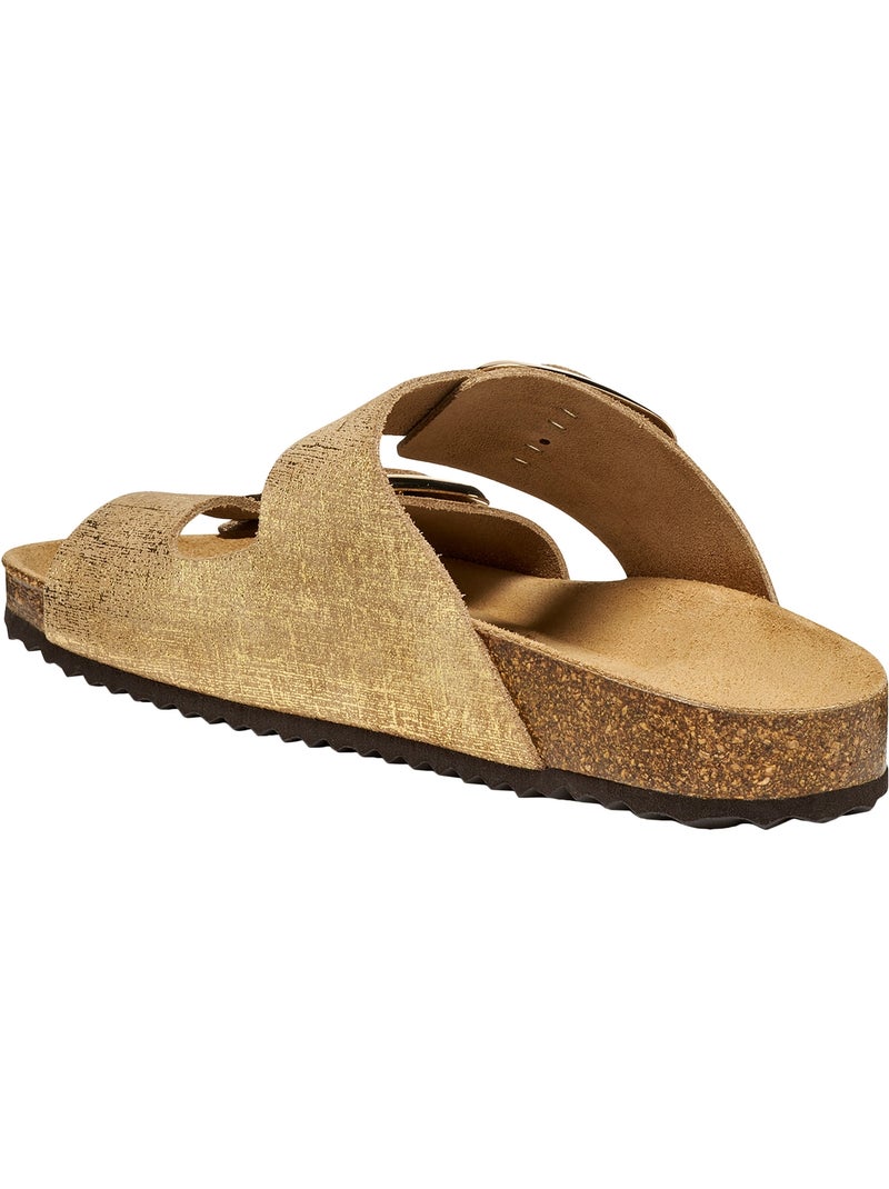 Mules Cuir Geox Briona Doré/or - Kiabi