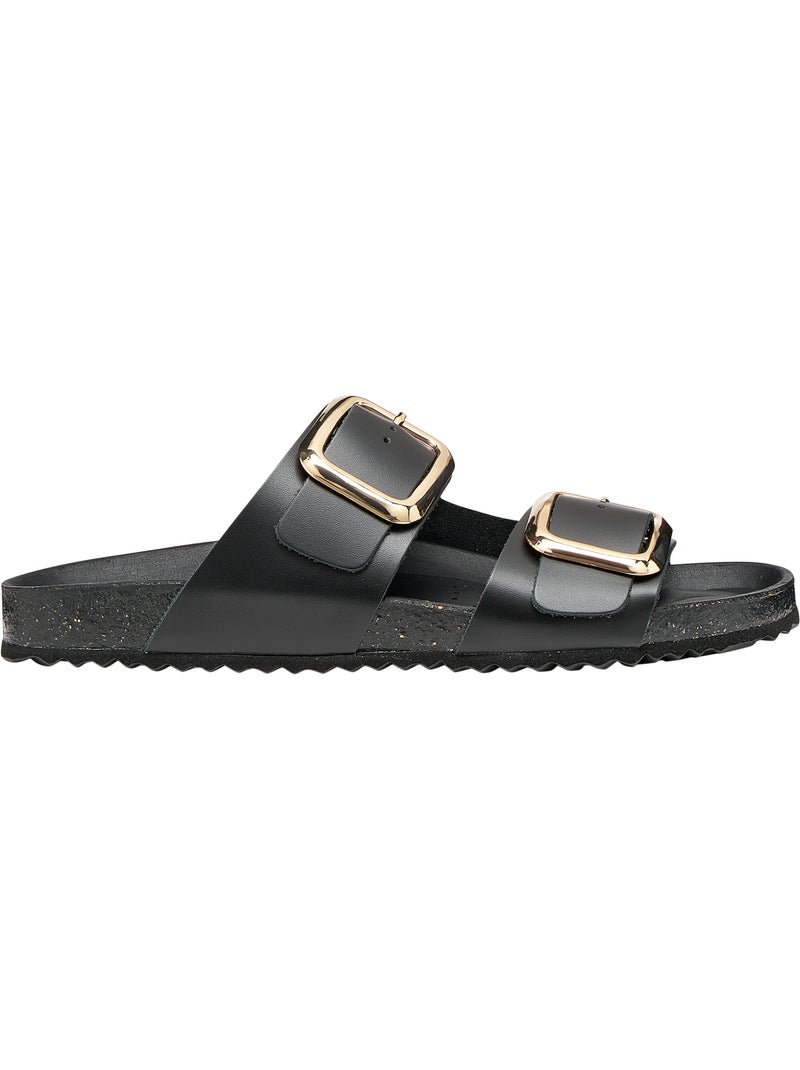 Mules Cuir Geox Briona Noir - Kiabi