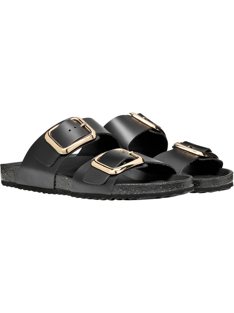 Mules Cuir Geox Briona Noir - Kiabi