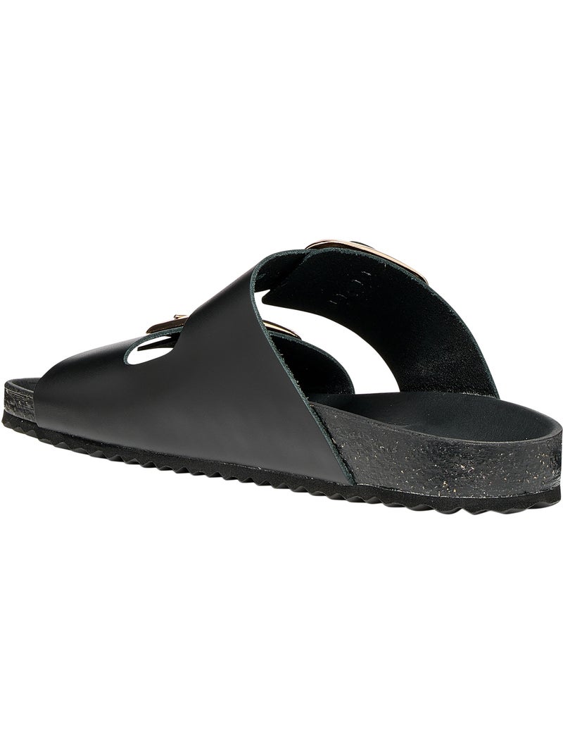Mules Cuir Geox Briona Noir - Kiabi